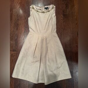 Tahari beaded champagne cocktail dress 2